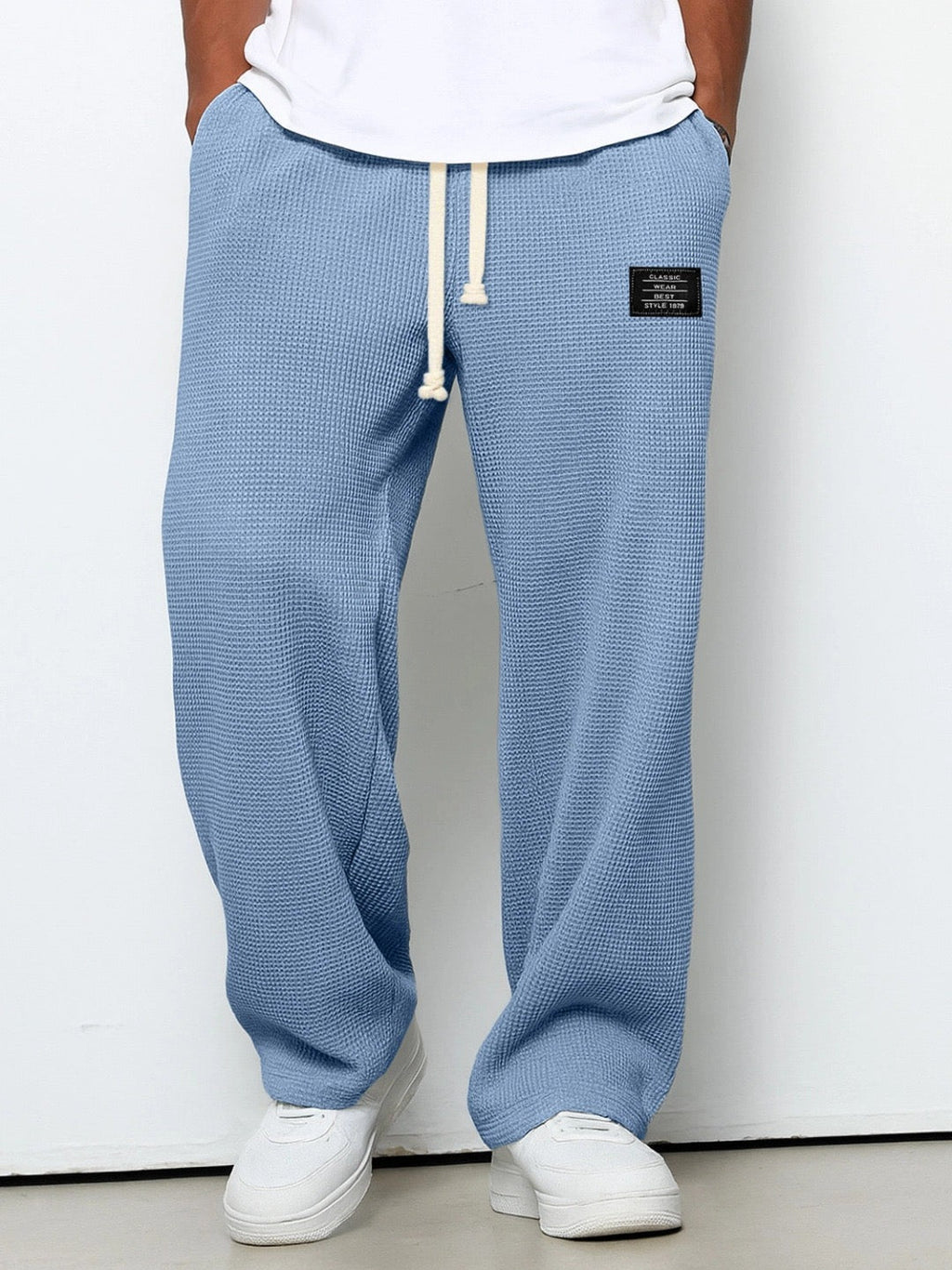 Pantalones de hombre de corte relajado con cintura ajustable