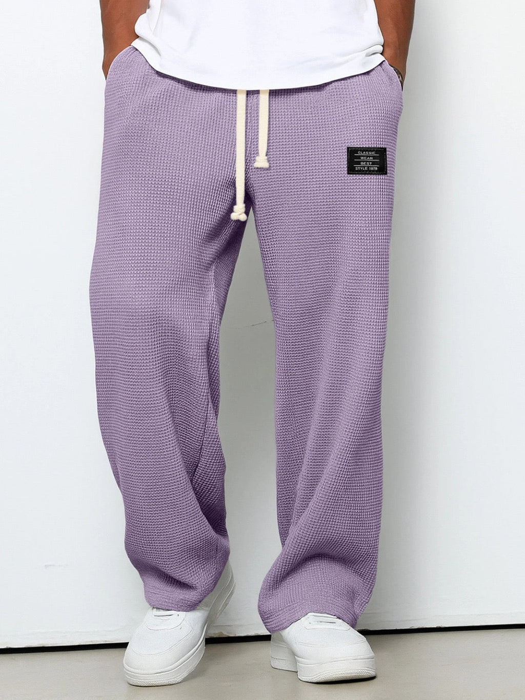 Pantalones de hombre de corte relajado con cintura ajustable