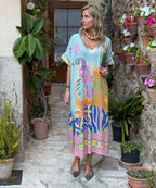 Bounty Maxi Abito in Morbida Viscosa con Scollatura a V