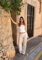 ANFINITE Low Waist Hørbukser med Feminint Snit