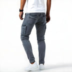 Vaqueros cargo de hombre de denim elástico