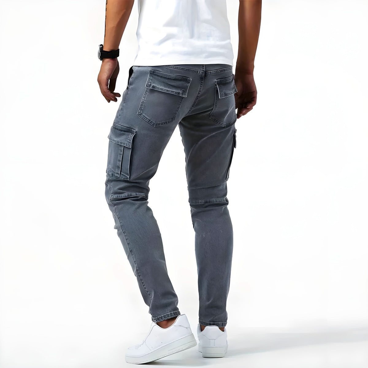 Vaqueros cargo de hombre de denim elástico