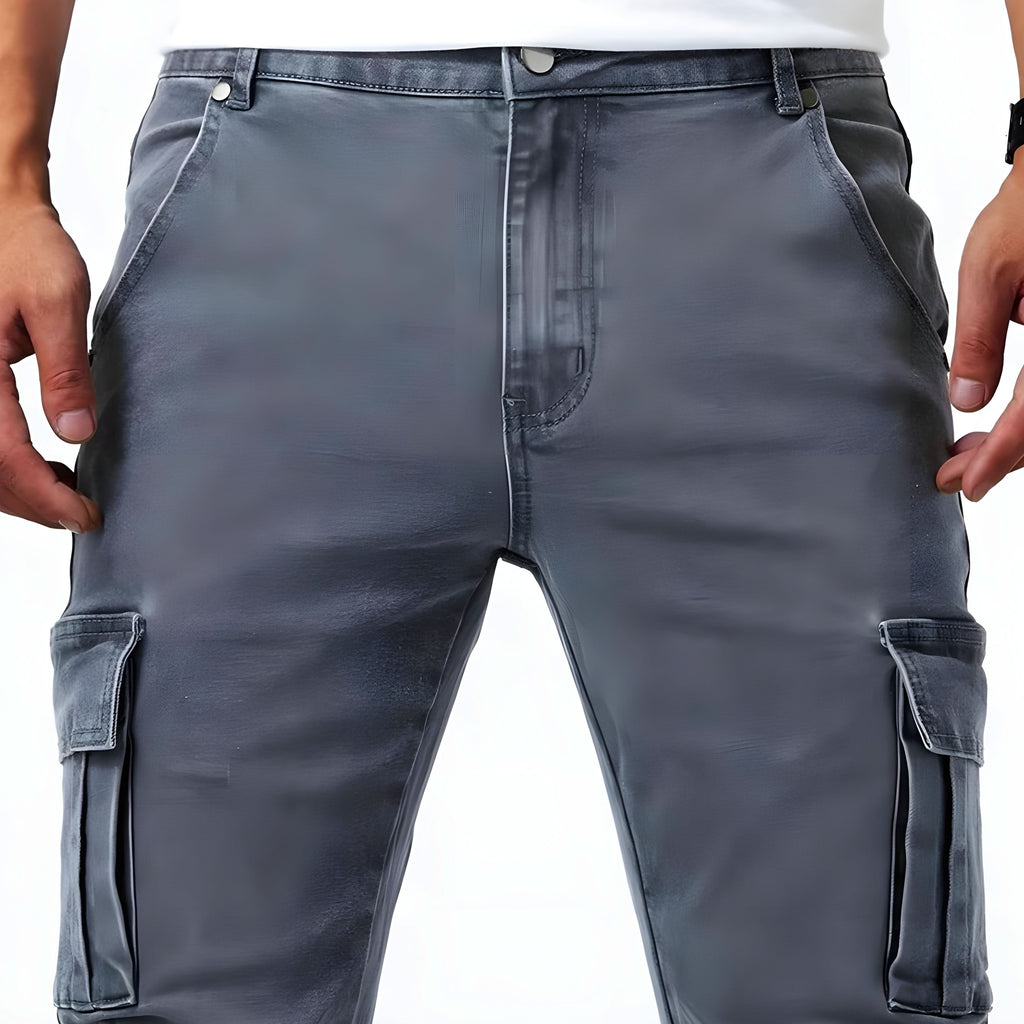 Vaqueros cargo de hombre de denim elástico