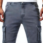 Vaqueros cargo de hombre de denim elástico