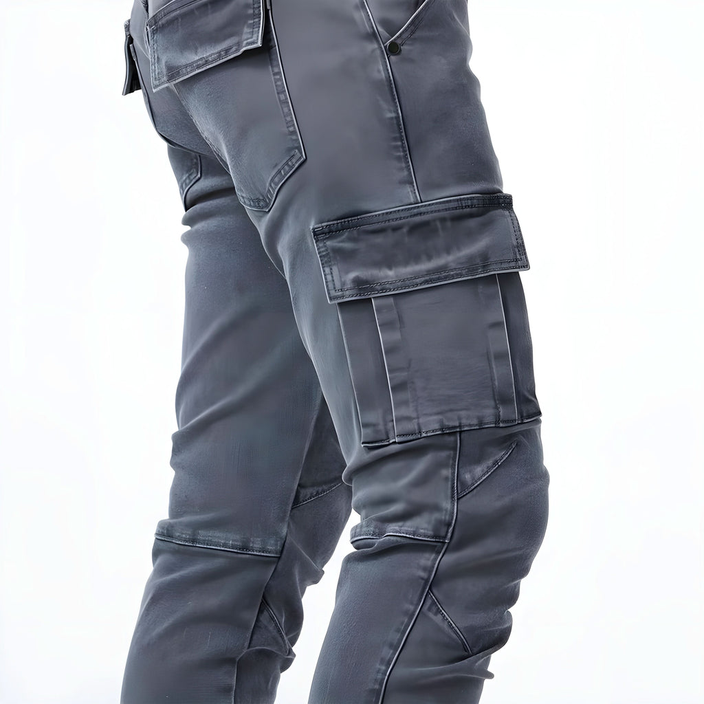 Vaqueros cargo de hombre de denim elástico