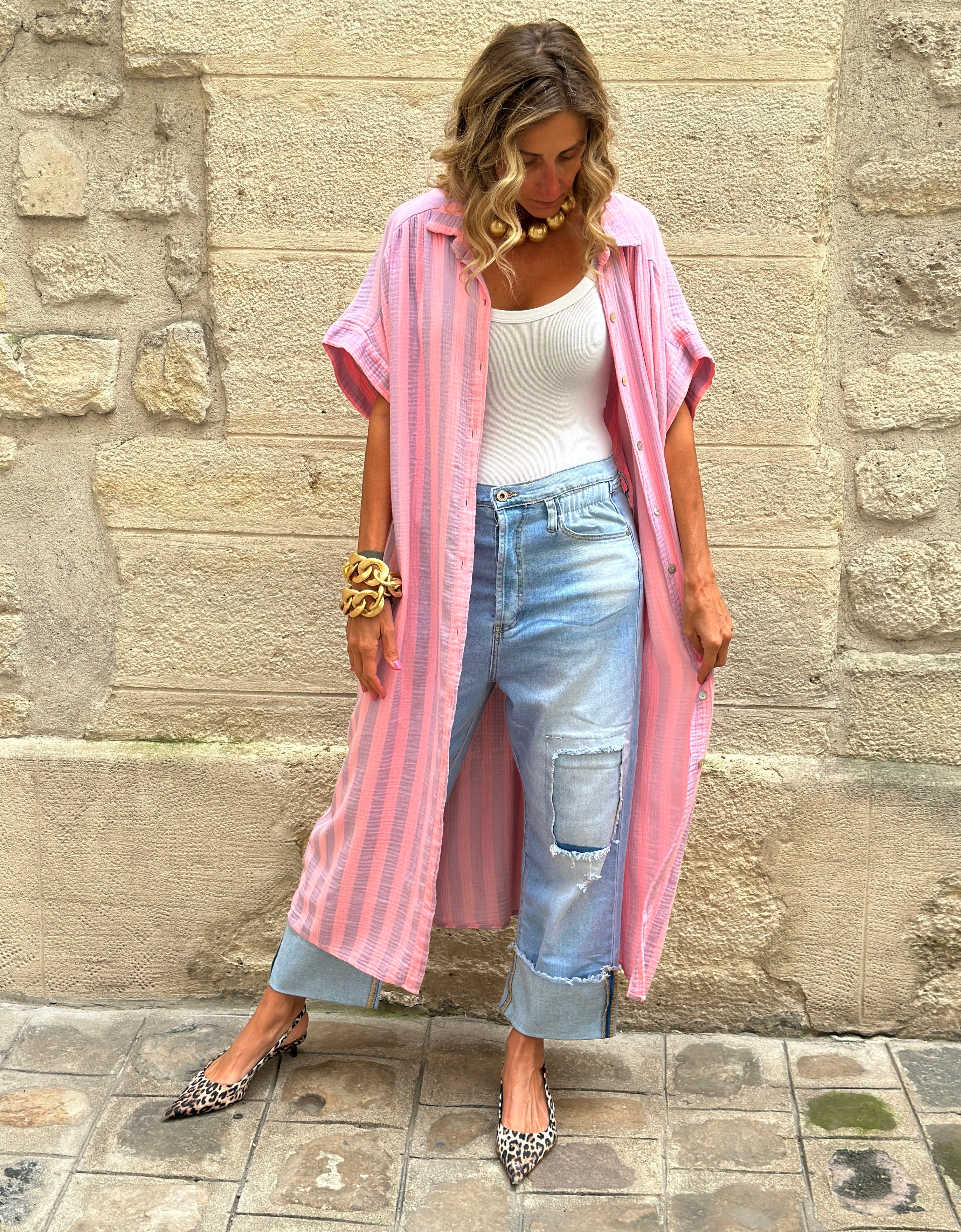 Marokko Shirt Dress ROSE