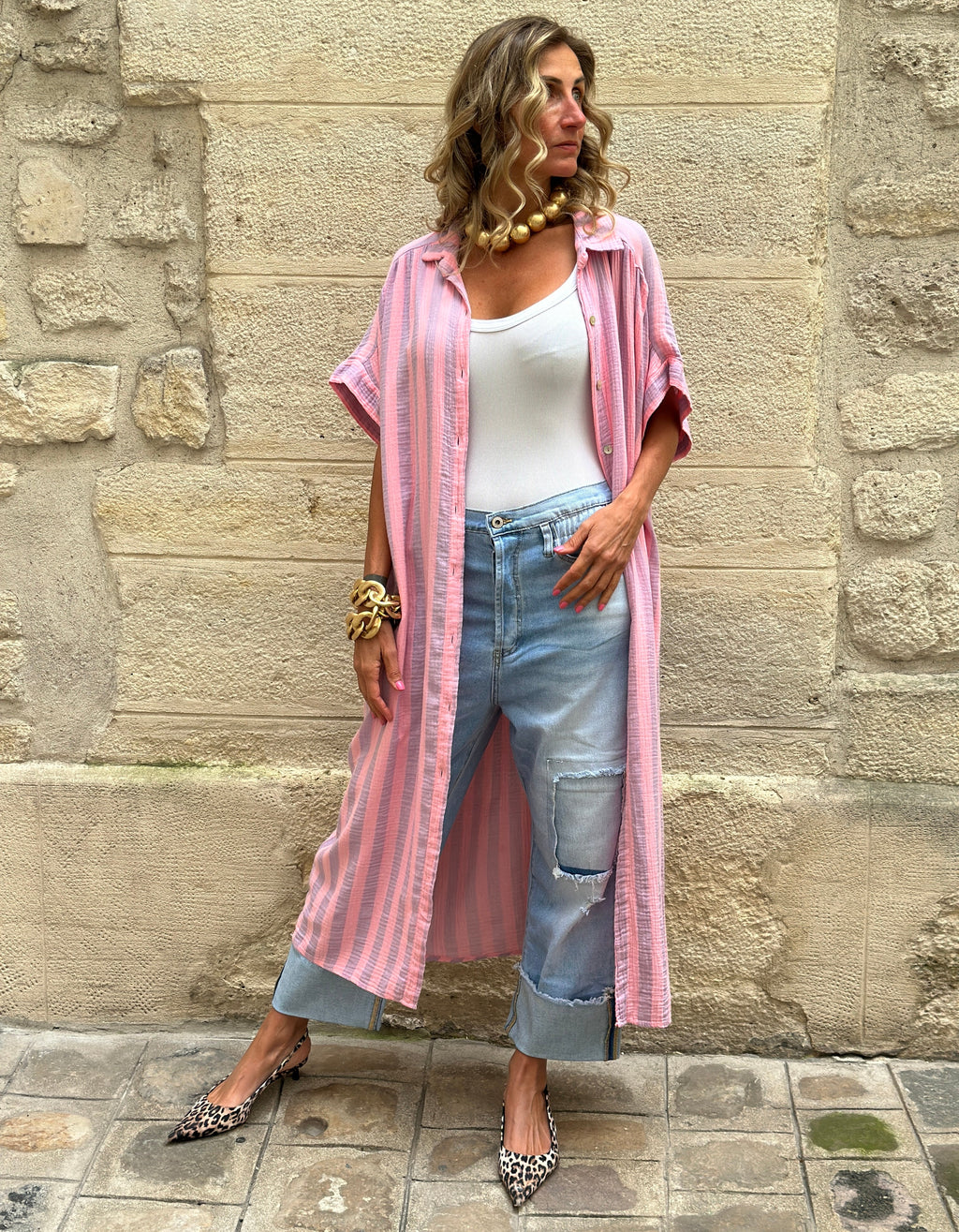 Marokko Shirt Dress ROSE
