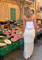 ANFINITE Gonna Maxi all'Uncinetto con Sottogonna