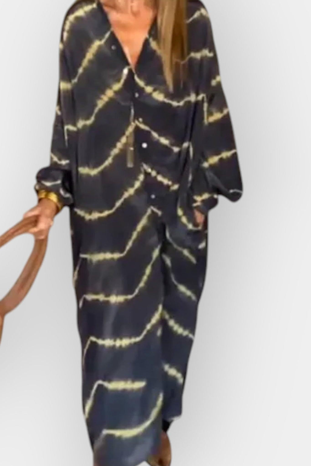 Boheme Kjole Dame Løs Silhuet Elegant Stil  Bohemisk elegance med tidløs udstråling!