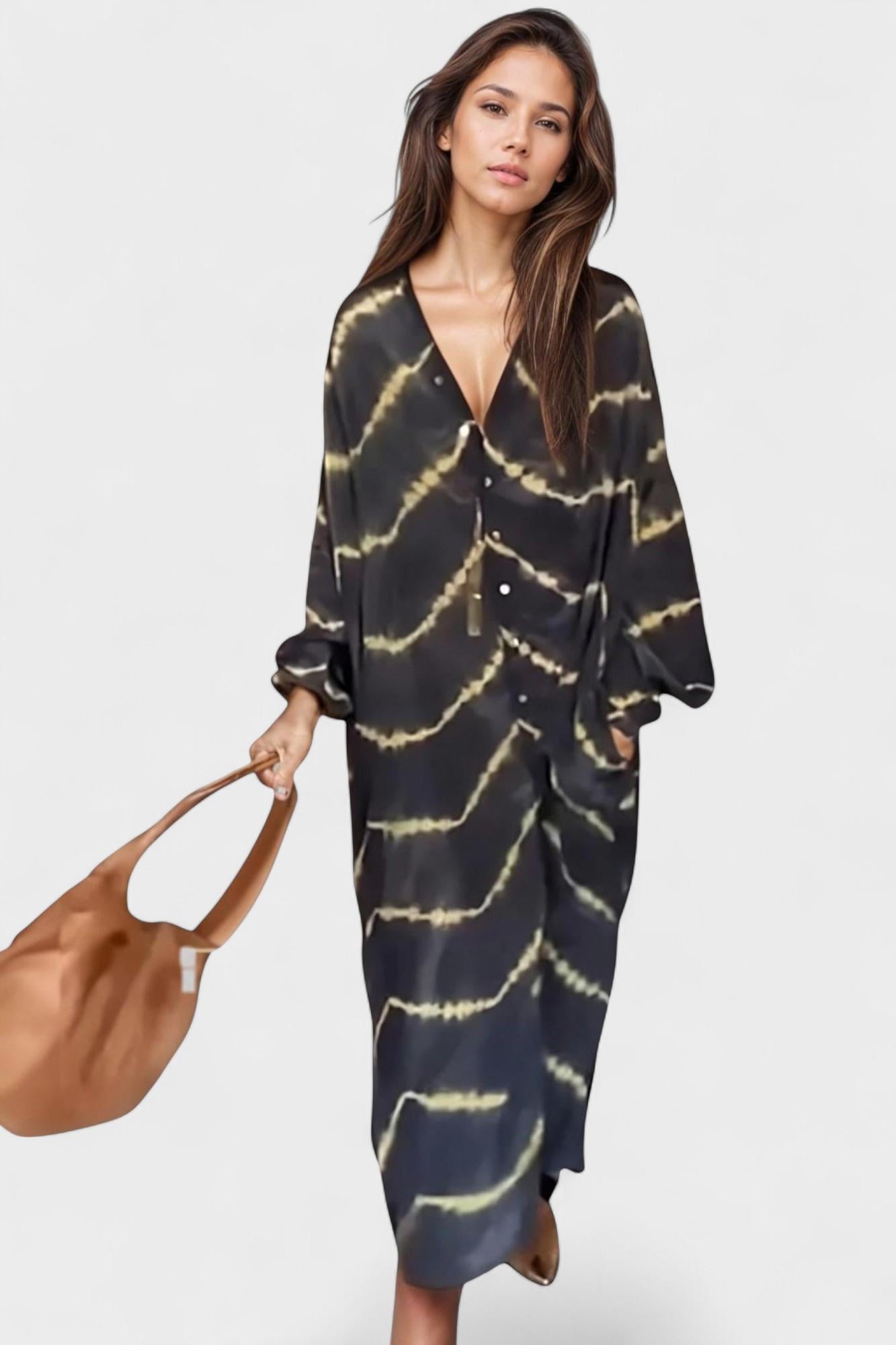 Abito Boheme Donna Silhouette Larga Stile Elegante Eleganza bohemien con un fascino senza tempo!