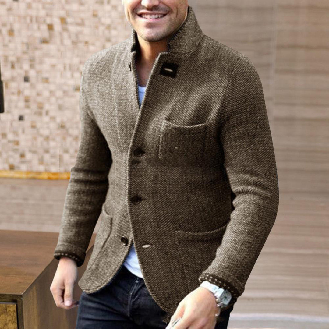 Cardigan pour homme en maille texturée avec boutons - Élégant et chaud pour un style chic et décontracté