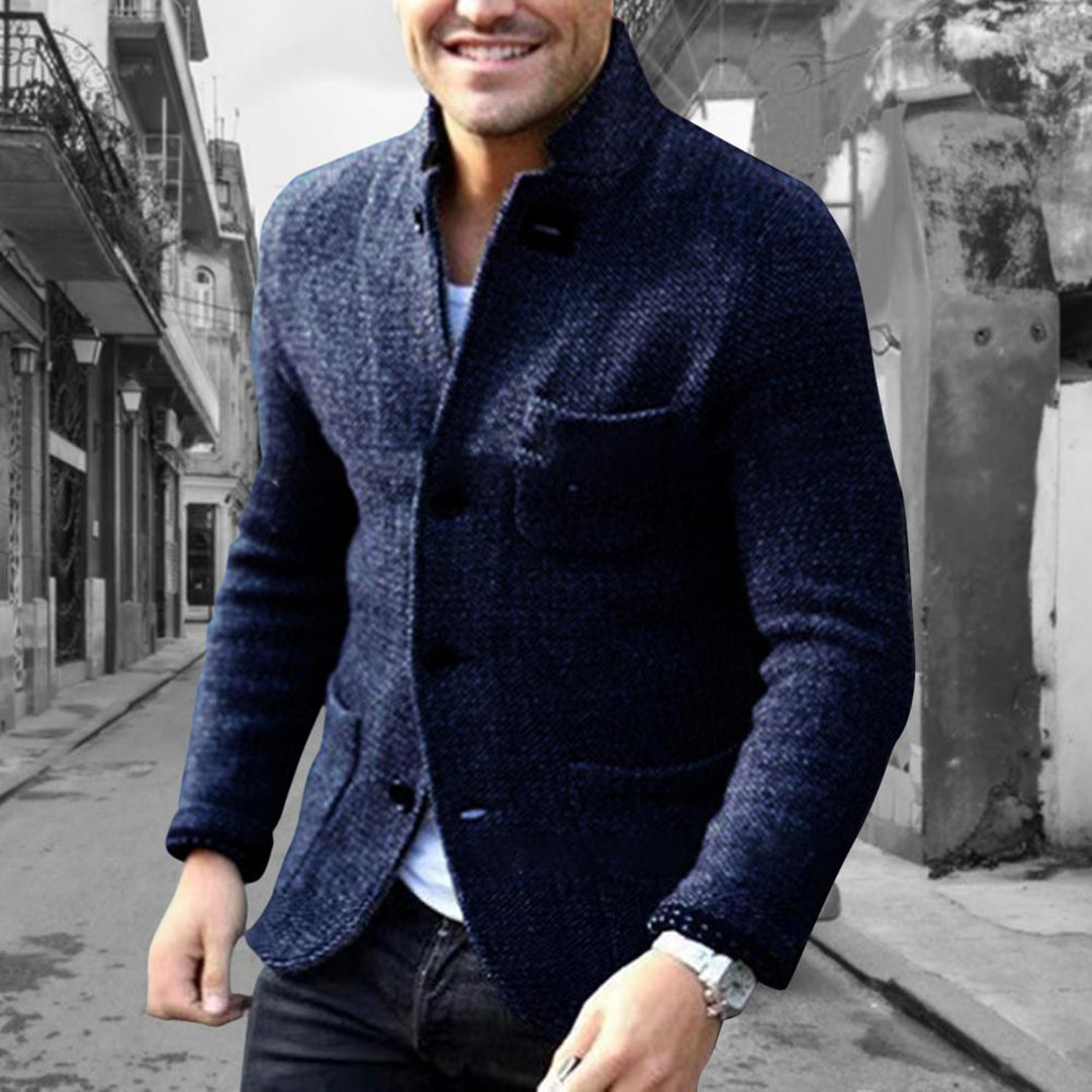 Cardigan pour homme en maille texturée avec boutons - Élégant et chaud pour un style chic et décontracté