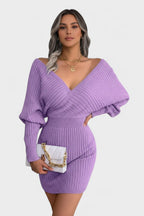 Abito Avvolgente V-Collana Silhouette Elegante Stile