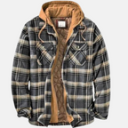 Giacca Camicia Uomo Trapuntata con Cappuccio e Stampa