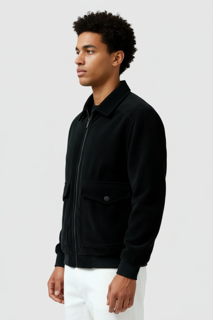 DIRK - Herrejakke i kulsort corduroy