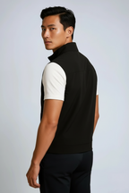 JENS - Casual herrevest med ståkrave i sort