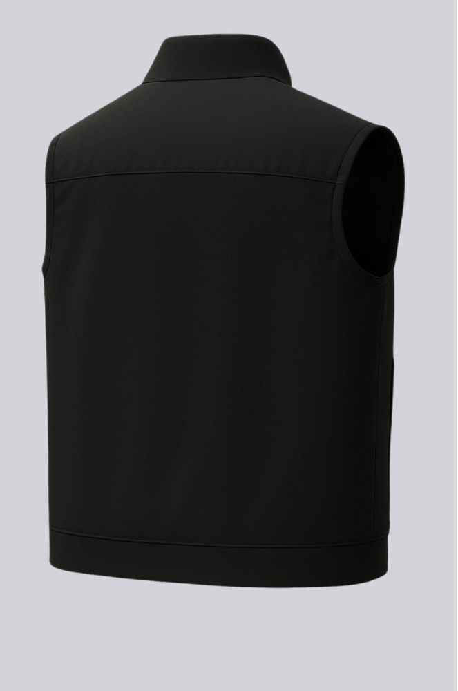 JENS - Casual herrevest med ståkrave i sort