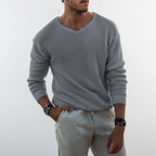 Maglione Uomo a Nido d’Ape con Girocollo Intagliato