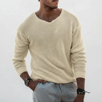 Maglione Uomo a Nido d’Ape con Girocollo Intagliato