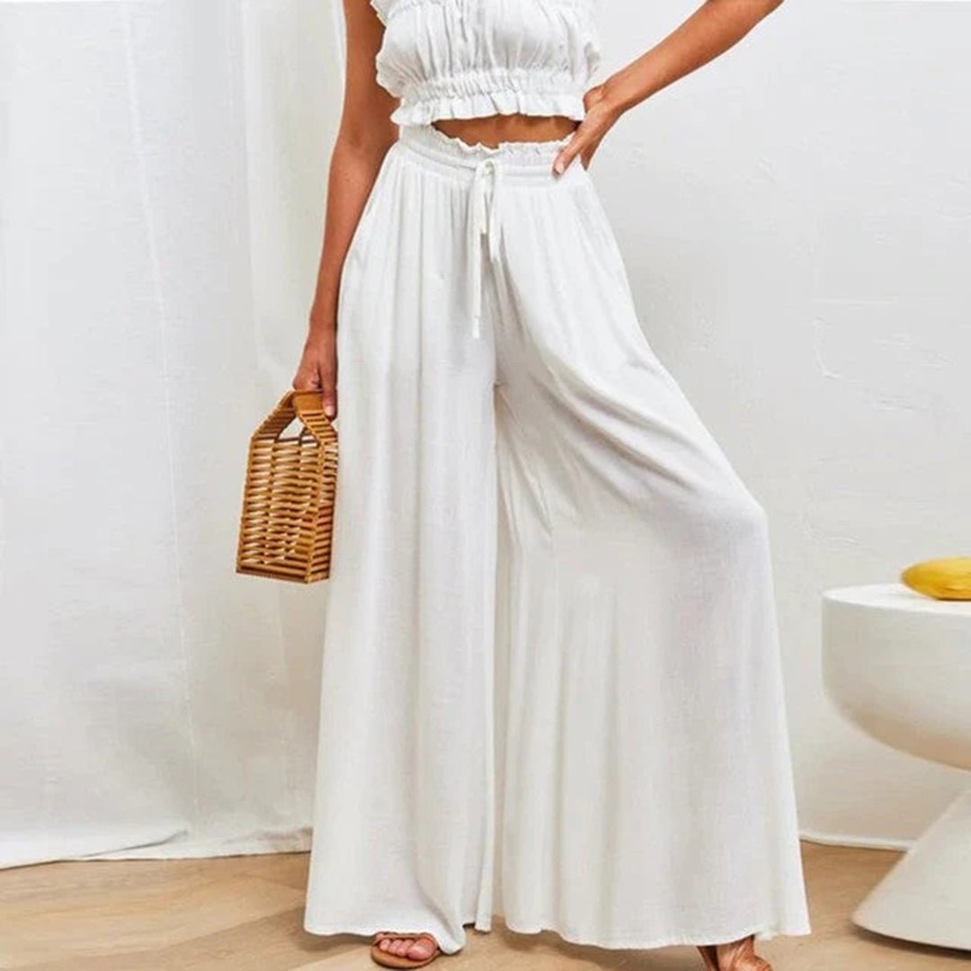 Pantalon palazzo pour femme taille haute - Élégant, fluide et confortable
