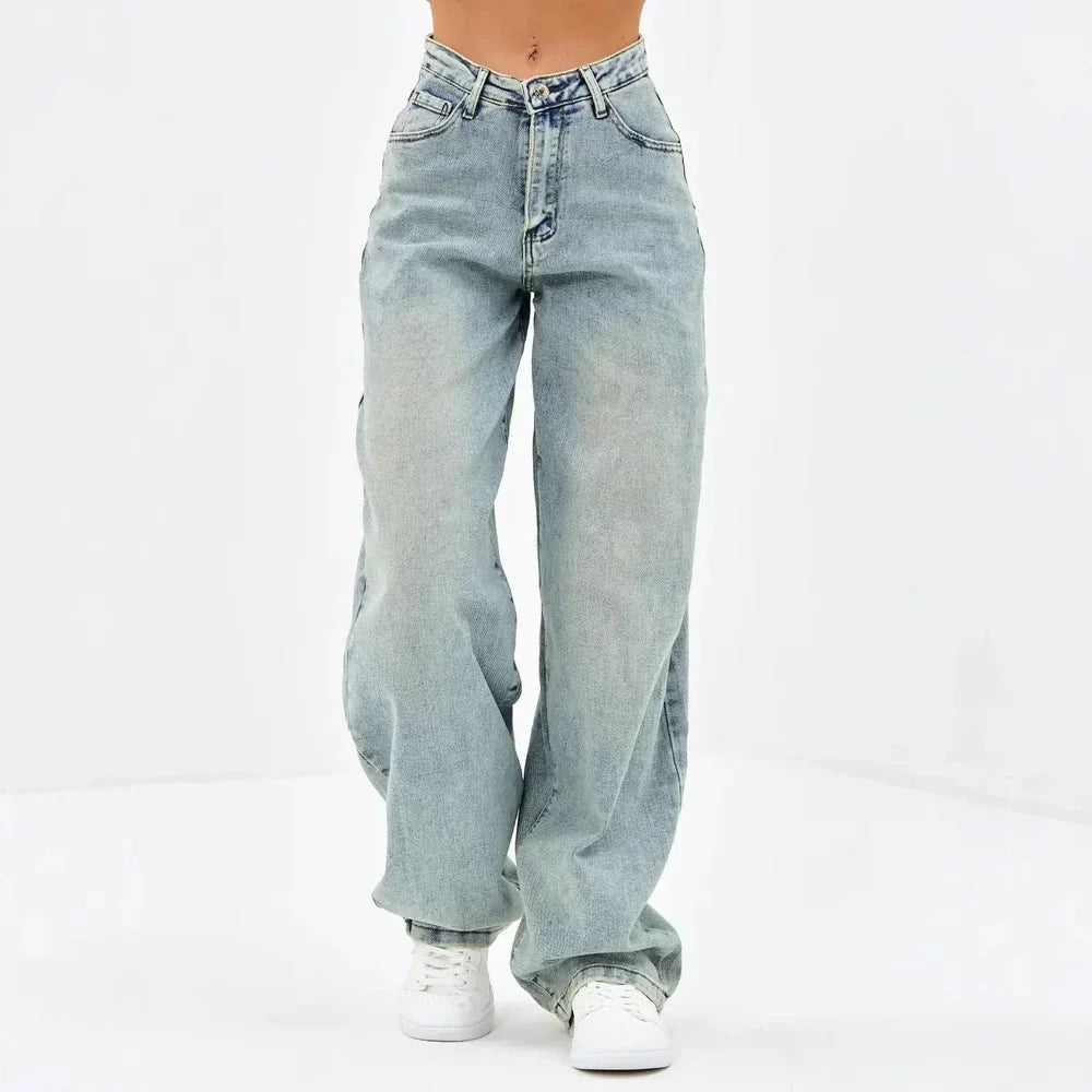 Jean baggy femme à jambe large - Denim oversize à la coupe décontractée