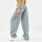 Jeans Donna Baggy a Gamba Larga dal Fit Rilassato