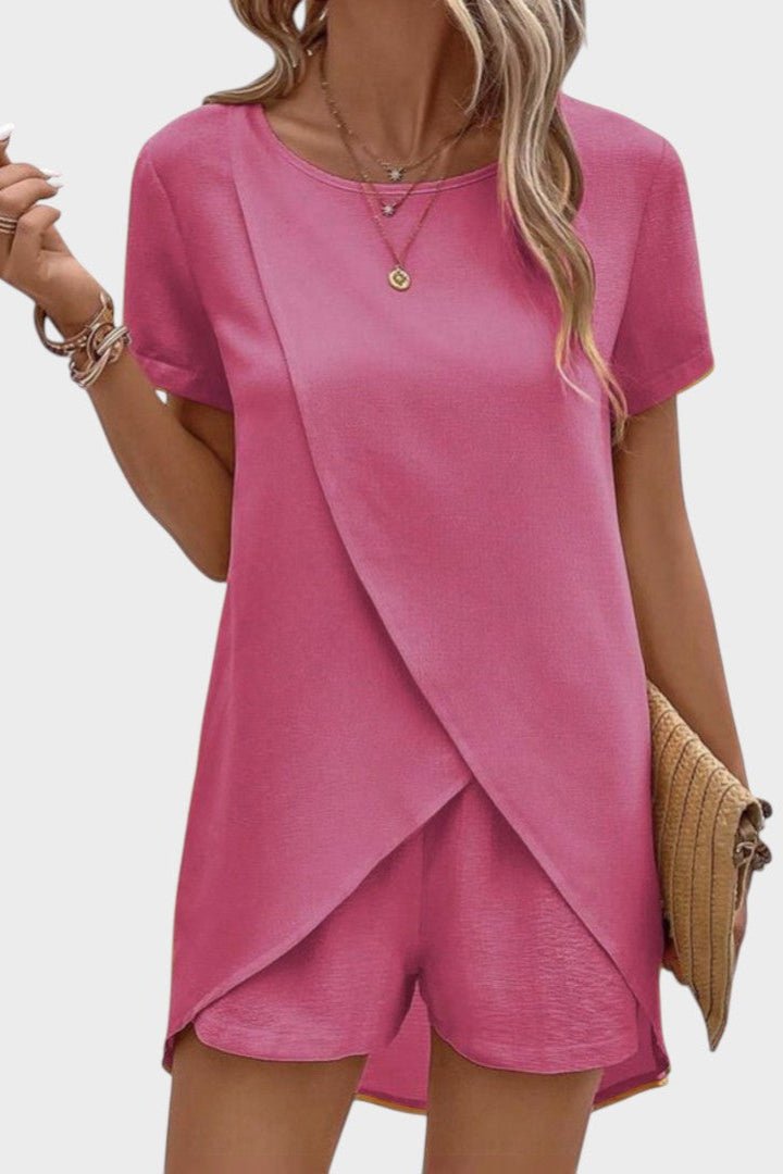 Sæt Dame Skjorte Shorts Silhuet Elegant Komfort