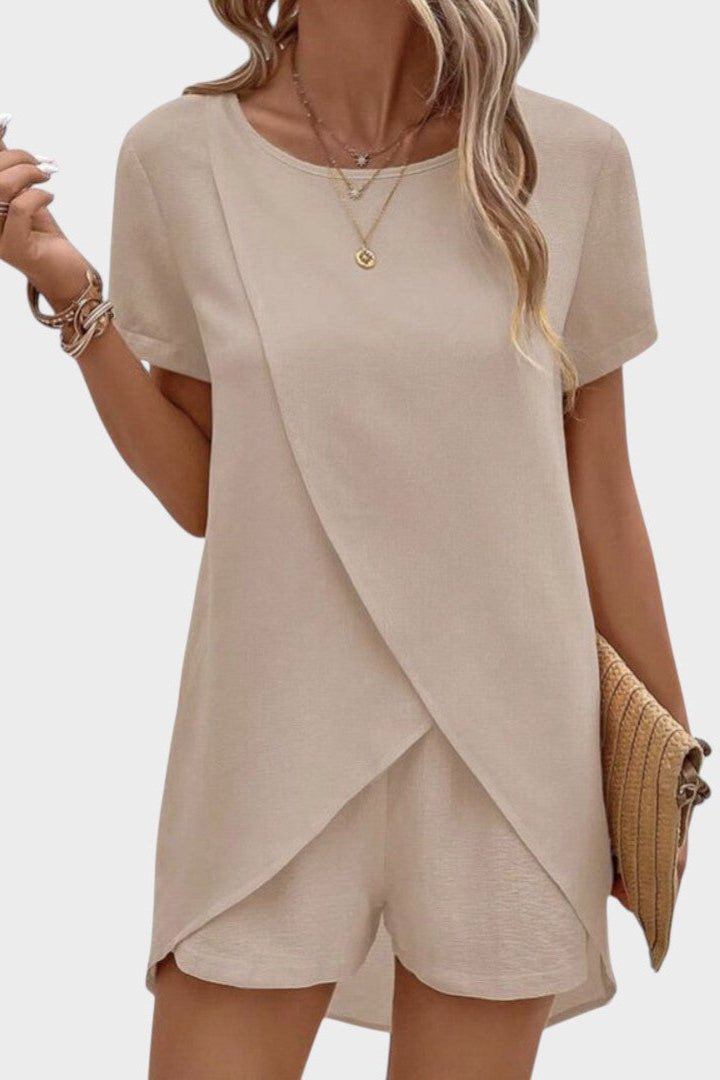 Sæt Dame Skjorte Shorts Silhuet Elegant Komfort