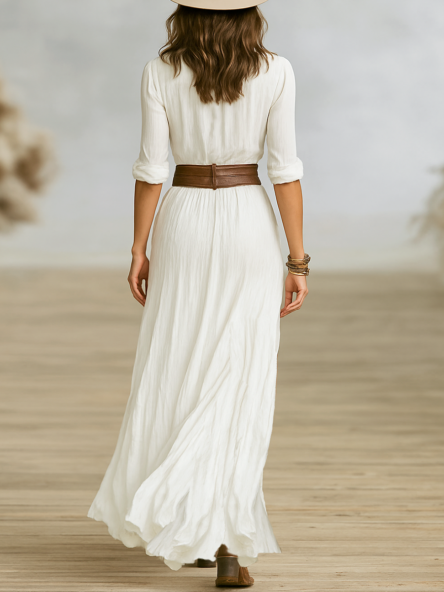 Abito Elegante con Collo Coreano ANFINITE Fiorina
