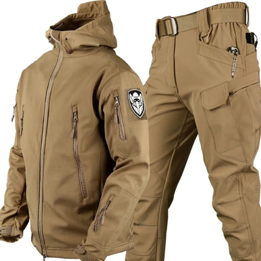 Completo Tattico Uomo Antivento con Giacca e Pantaloni Cargo