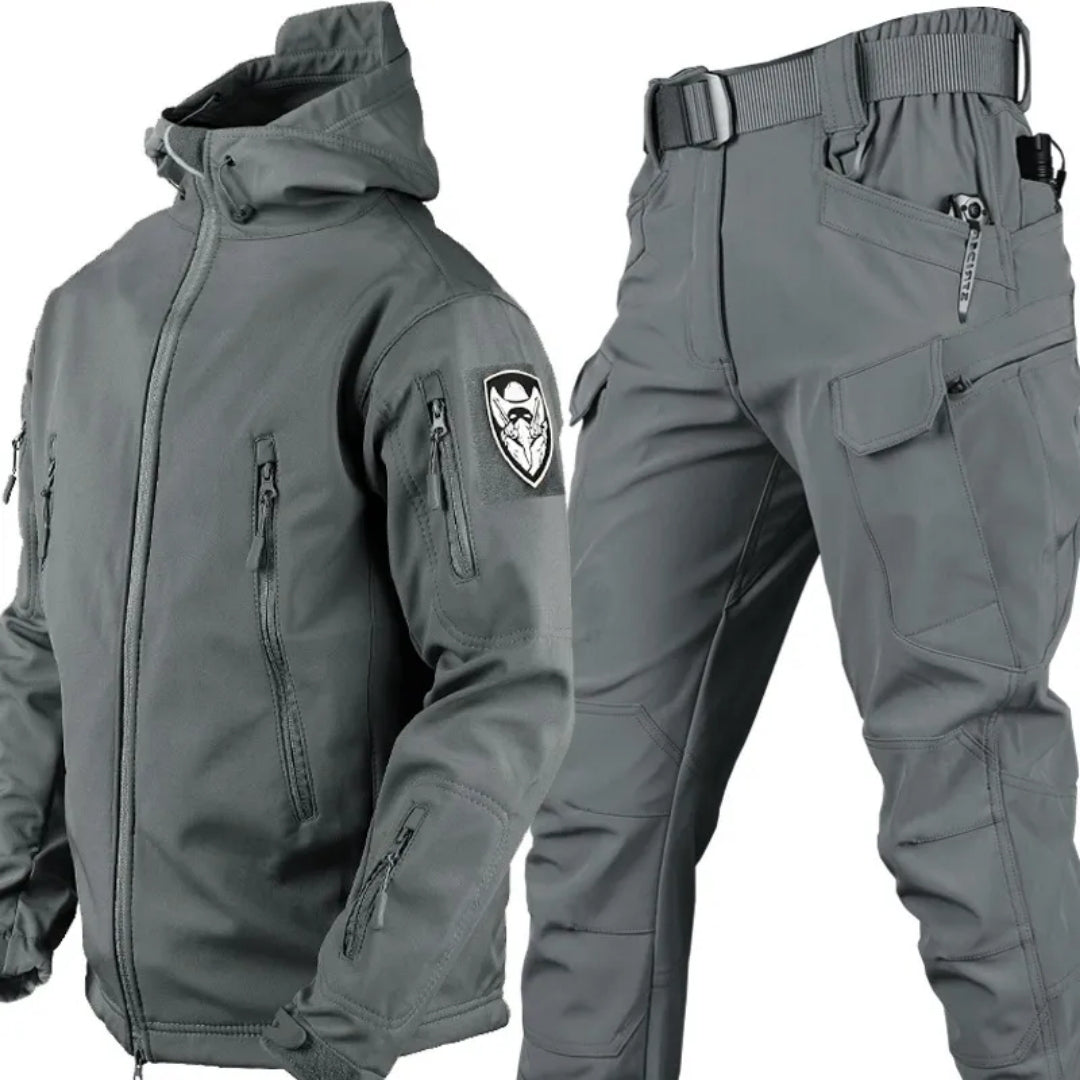 Completo Tattico Uomo Antivento con Giacca e Pantaloni Cargo