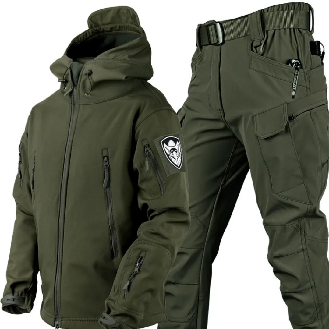 Completo Tattico Uomo Antivento con Giacca e Pantaloni Cargo