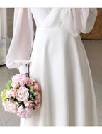 Abito da Sposa Donna Fluido a Maniche Lunghe ANFINITE
