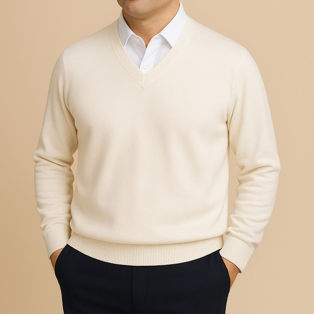 Maglione Uomo con Scollo a V – Eleganza Classica e Comfort Quotidiano