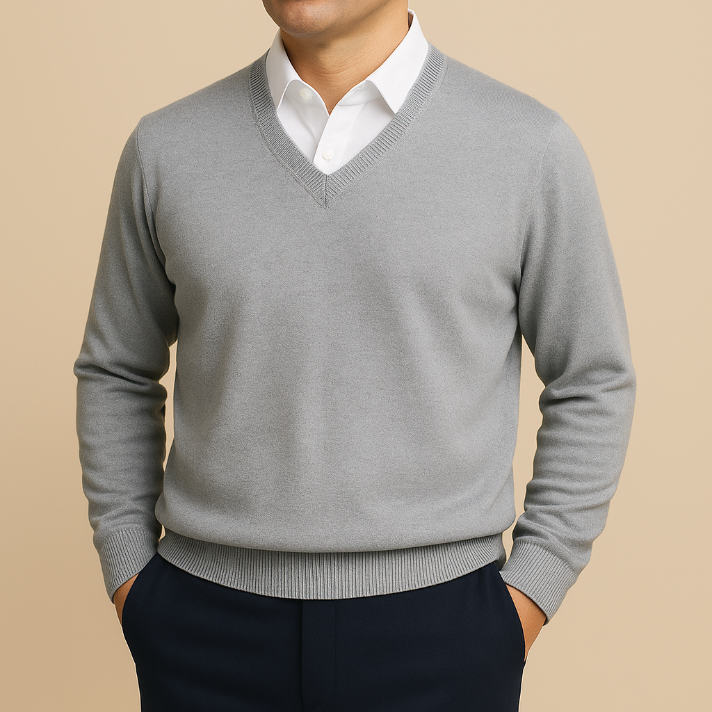 Maglione Uomo con Scollo a V – Eleganza Classica e Comfort Quotidiano
