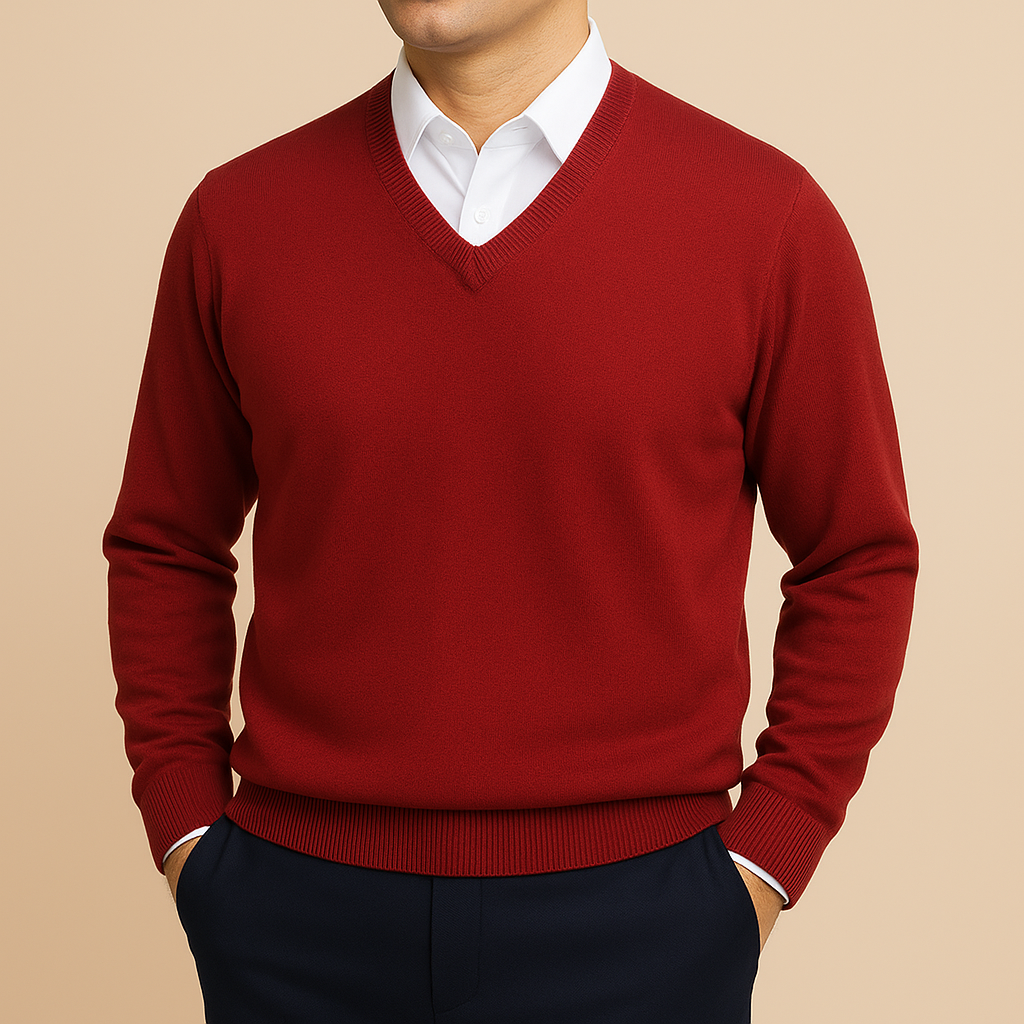 Maglione Uomo con Scollo a V – Eleganza Classica e Comfort Quotidiano