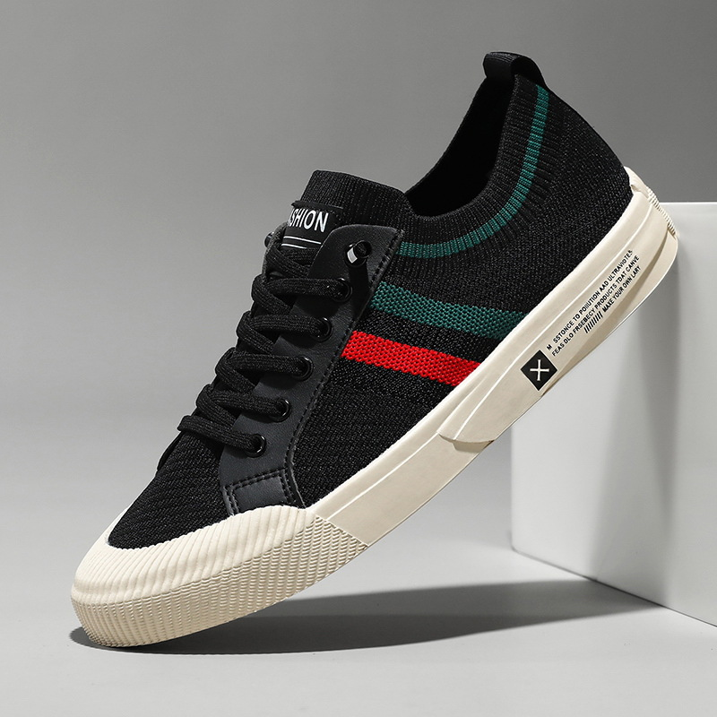 Baskets pour homme en maille respirante à rayures – chaussures de sport décontractées, légères et confortables