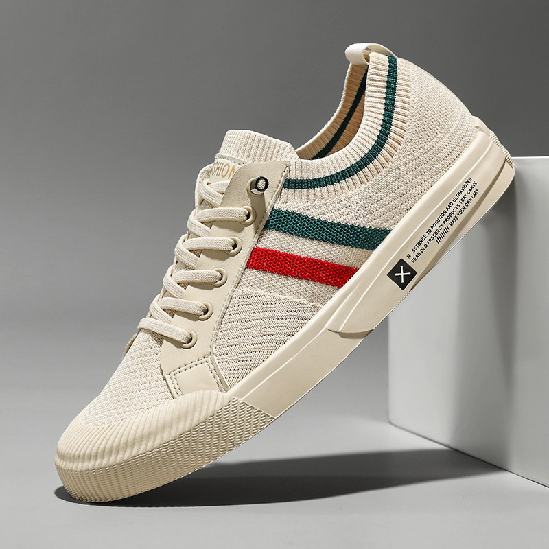 Baskets pour homme en maille respirante à rayures – chaussures de sport décontractées, légères et confortables