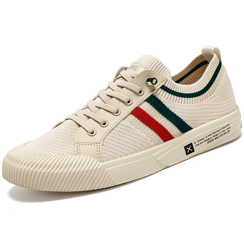 Baskets pour homme en maille respirante à rayures – chaussures de sport décontractées, légères et confortables
