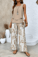 Sæt Dame Løs Silhuet Elegant Sommerstil