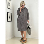 Abito Camicia Striato Silhouette Elegante Moderna