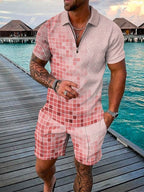 Conjunto casual de hombre con estampado colorido