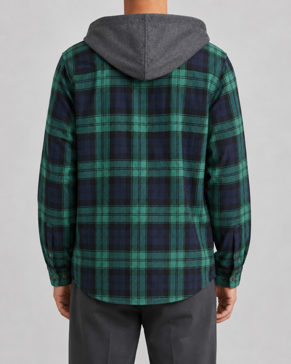 Overshirt Uomo a Quadri con Cappuccio