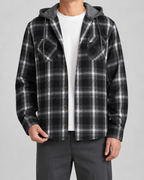 Overshirt Uomo a Quadri con Cappuccio