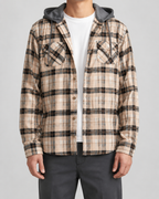 Overshirt Uomo a Quadri con Cappuccio