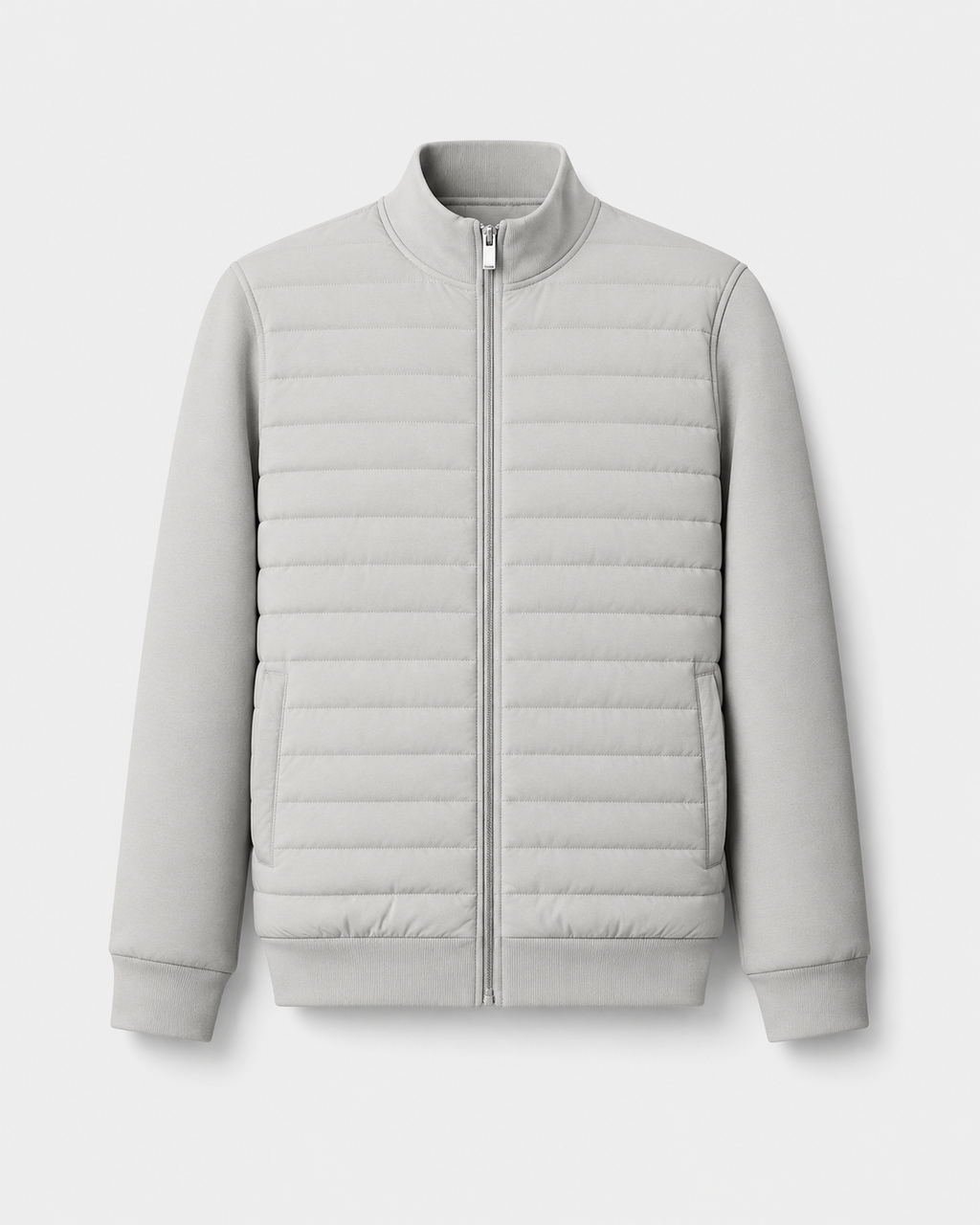 Chaqueta híbrida acolchada de hombre con mangas de punto