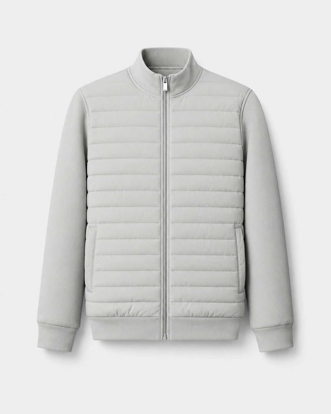 Chaqueta híbrida acolchada de hombre con mangas de punto