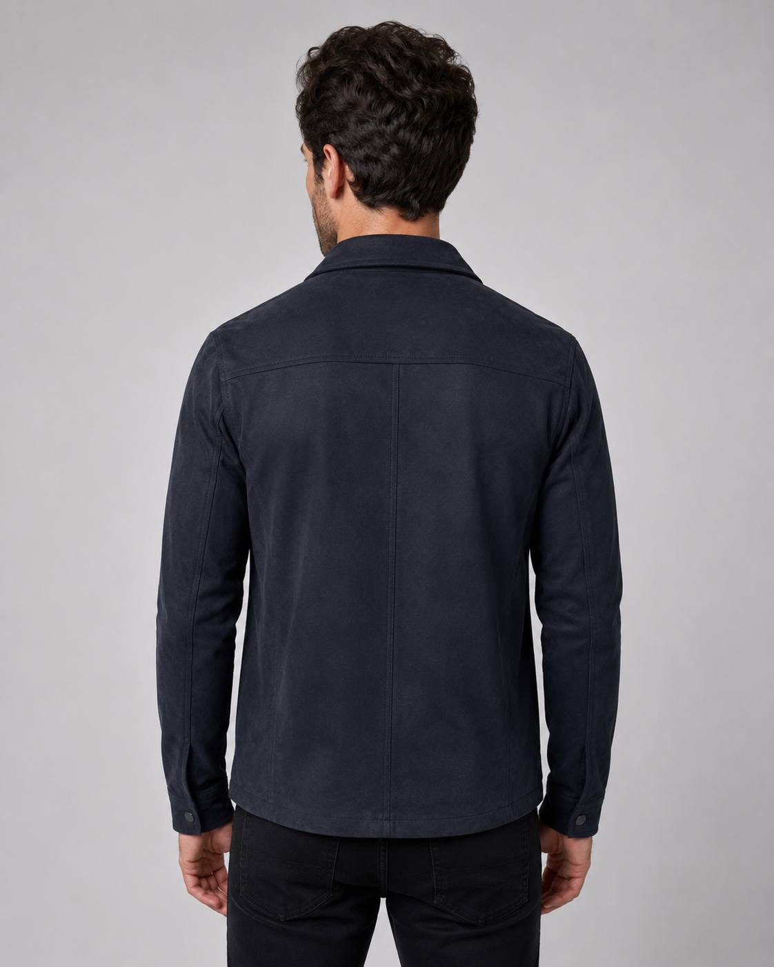 Overshirt Uomo Slim Fit Effetto Camoscio