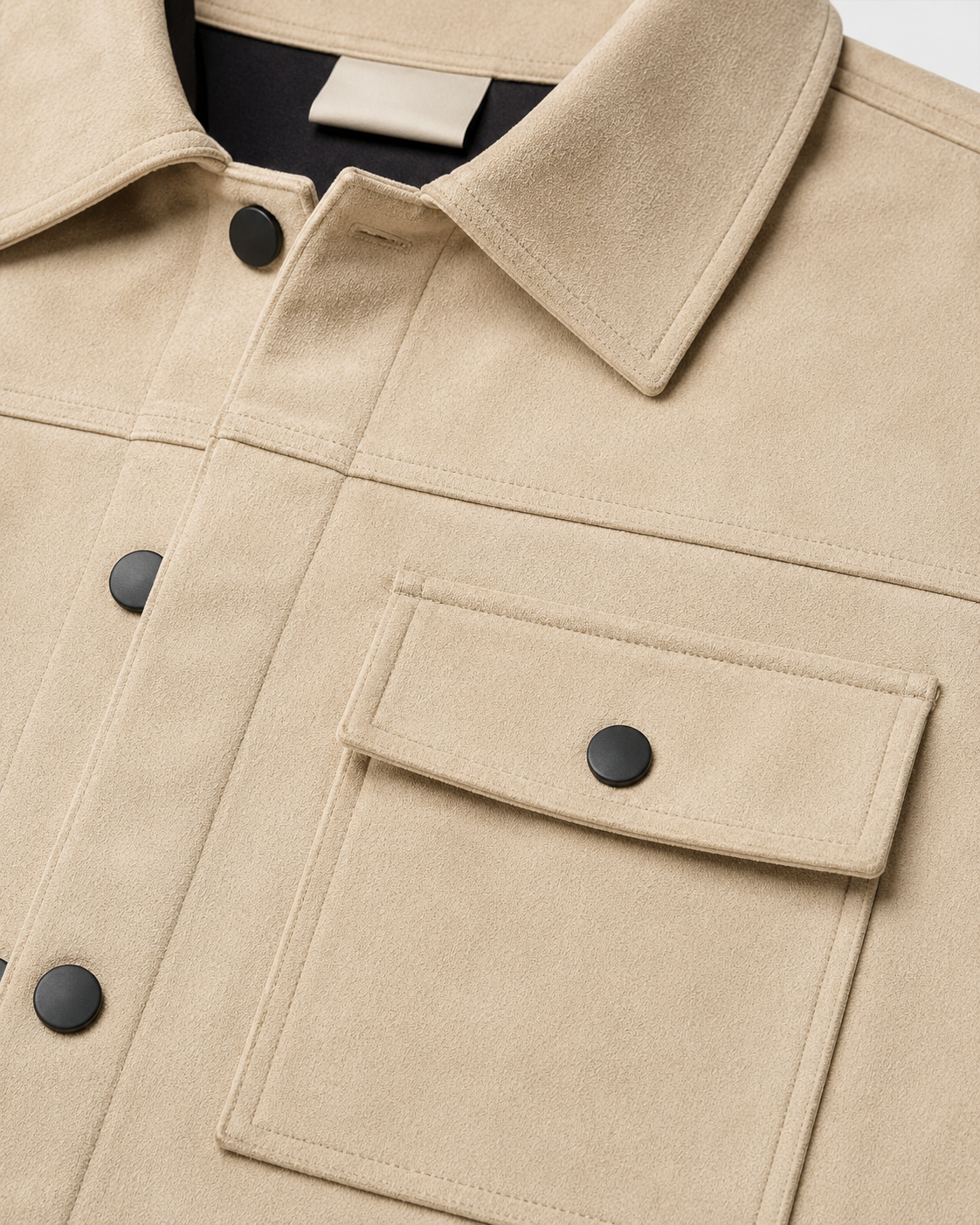 Overshirt Uomo Slim Fit Effetto Camoscio