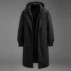 Gabardina impermeable larga para hombre con capucha